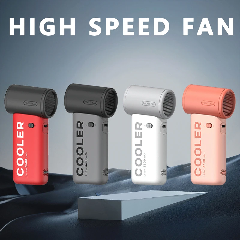 

2025Новый высокоскоростной ручной вентилятор для улицы, портативный, перезаряжаемый, USB, сильный ветер, 100 уровней