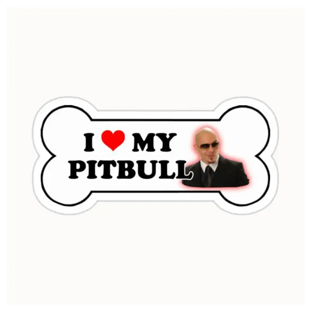 I Love My Pitbull Bumper Sticker Parody Waterproof Stickers For Decorating Car Windows Motorcycles And Computers.