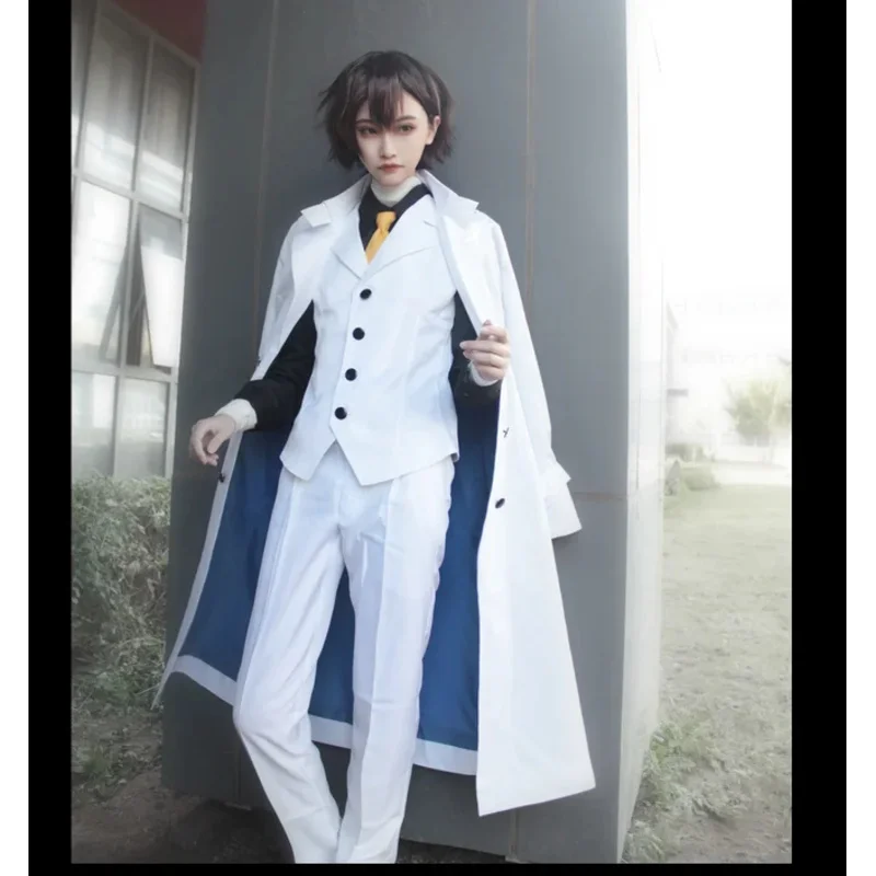 Cydazai osamu cosplay traje adulto branco trench calças terno halloween carnaval uniformes traje de halloween
