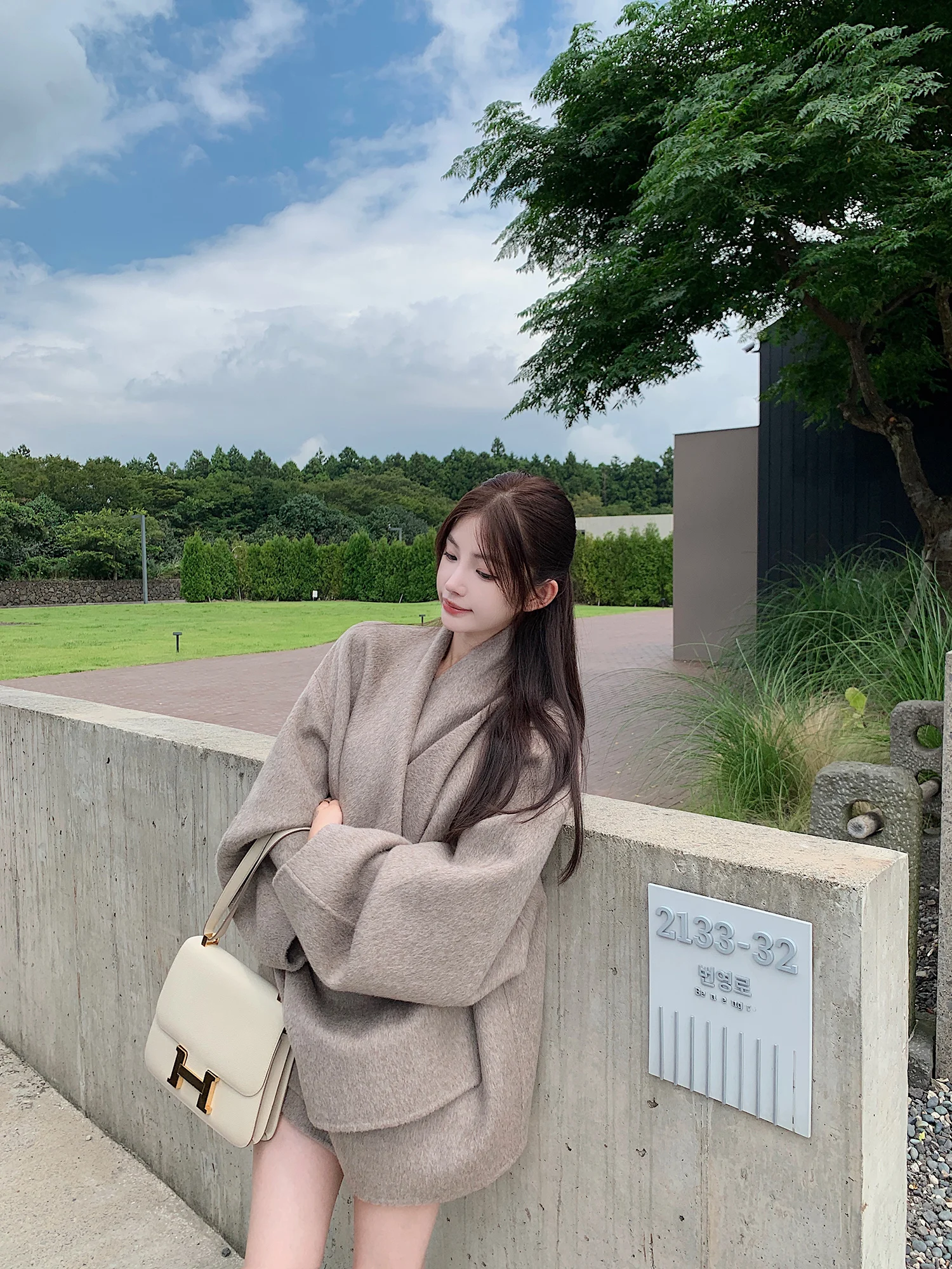 

Пальто Lilylikes двустороннее шерстяное с асимметричным воротником, из верблюжьего пуха и шелковой шерсти, с длинными рукавами, средней длины, осеннее, модное, женское