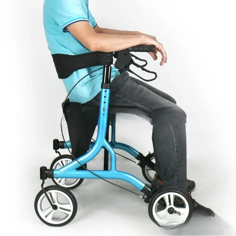 Customizable aluminum alloy four-wheel shopping cart hand push foldable