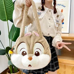 Disney Backpack Cartoon Chip 'n' Dale Plush Handbag Fashion Women's Bag Large Capacity Shoulder Bag Shopper Bag Birthday Gift