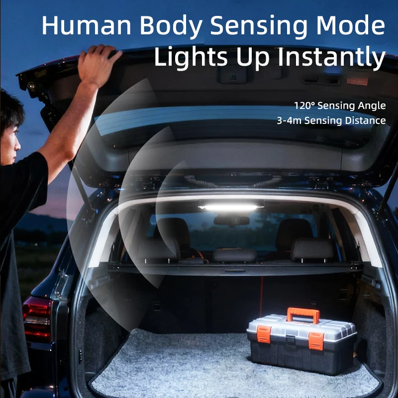 SEAMETAL Car Trunk Sensor Light USB Rechargeable Automatic Induction Light Bar Magnetic Sensing Lamp for Car Floor Trunk Hood