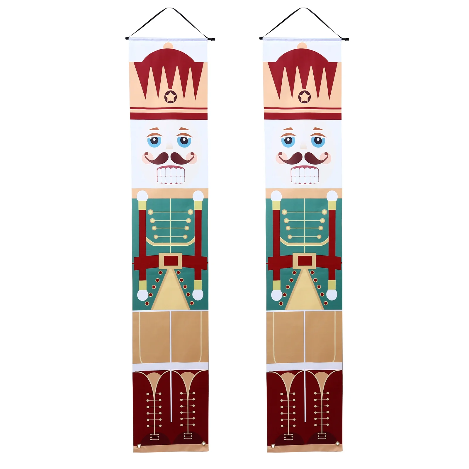 

1Pair Christmas Door Curtain Walnut Soldier Theme Hanging Pendant for Xmas Decoration Festive Couplets Wall Porch Banner