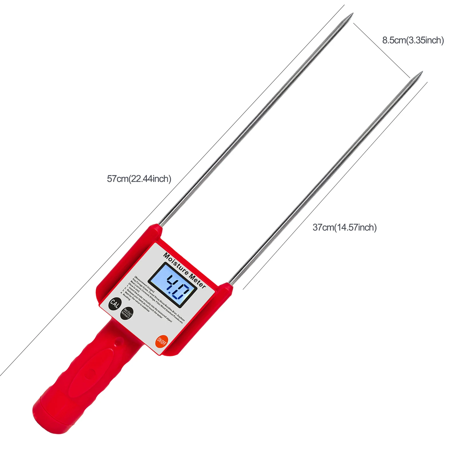 3-80% Portable Hay Moisture Meter for Cereal Straw,bran, Forage Grass, Leymus chinensis, Emperor Bamboo Grass, Testing Fibre