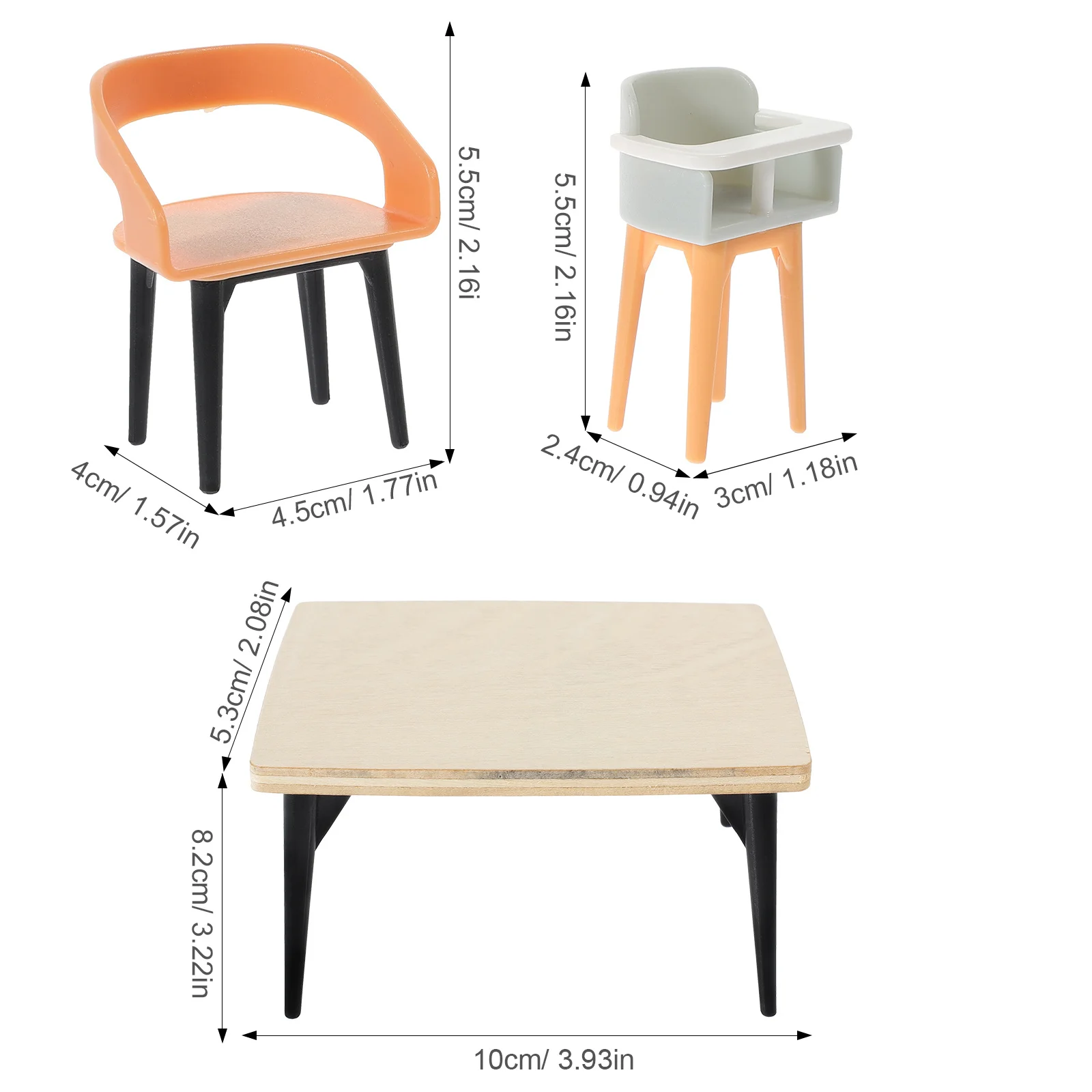 Ensemble de chaises de Table à manger pour maison de poupée, meubles miniatures 1:12 avec détails complexes pour scène de cuisine réaliste, 1 ensemble