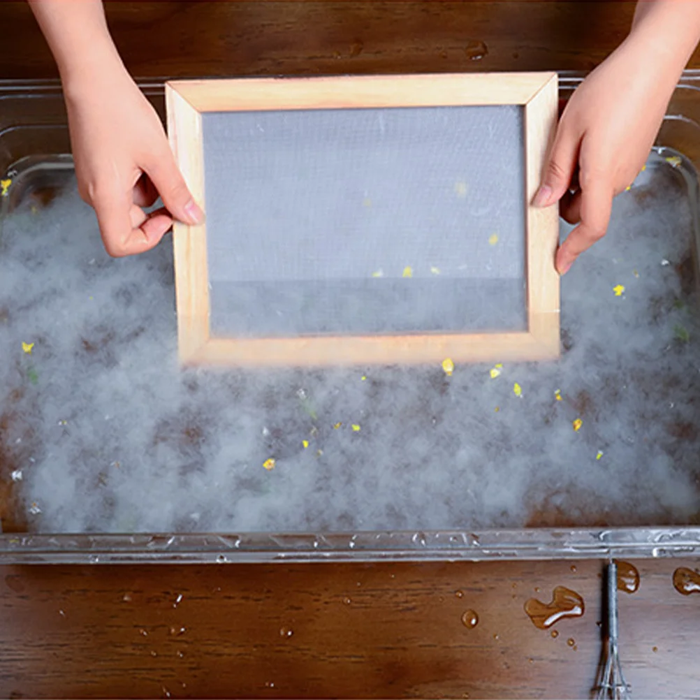 

1Set Paper Making DIY Set Eco Friendly Mold Frame with Dry Pulp for Childrens Creative Crafting Learning Experience