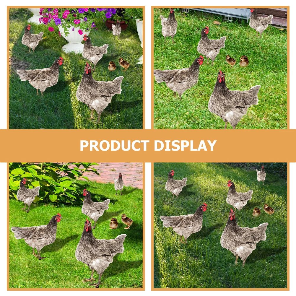 

3pcs Garden Stake Outdoor Decoration Insert Yard Ornaments For Garden Acrylic Yard Art Decor Lawn Ornament Vivid Chicken Stake