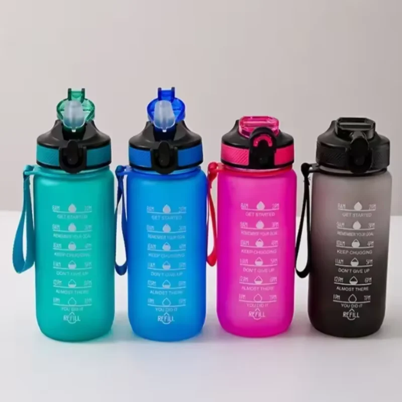 

700ml Motivational Water Bottle with Straw Portable Drinking Cups Summer Drinkware For Outdoor Sports Camping Hiking Fitness