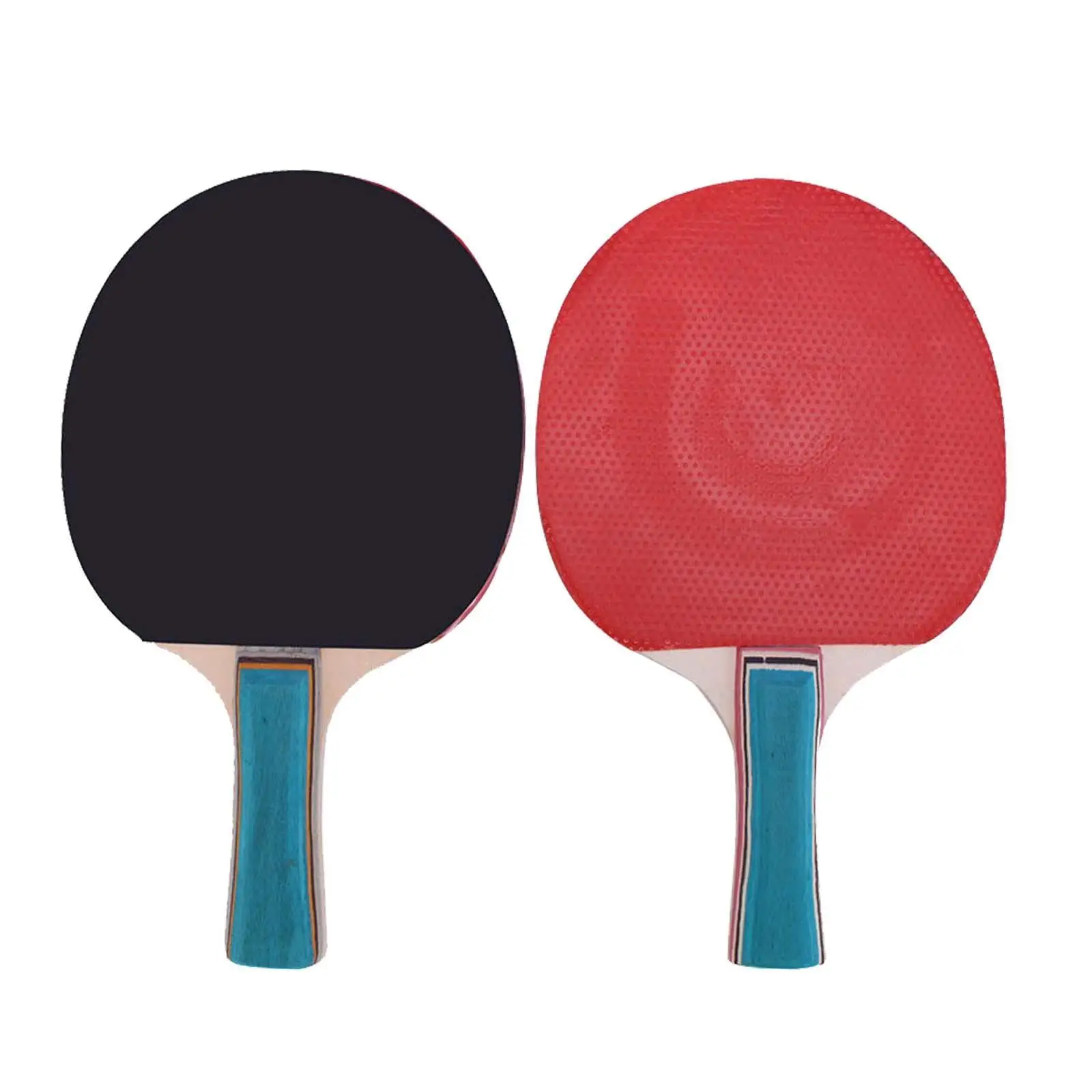 Table Tennis Rackets Wood with Rubber Sponge Lightweight Pingpong Paddles for Enthusiast Casual Playing Practicing Beginner Gym