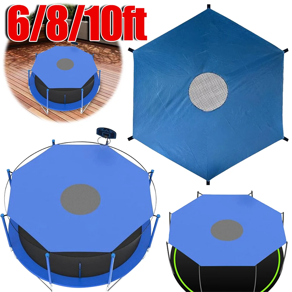 6/8/10ft Trampoline Shade Cover Oxford Cloth Waterproof Anti-UV Trampoline Sunshade Trampoline Protection Cover Accessories