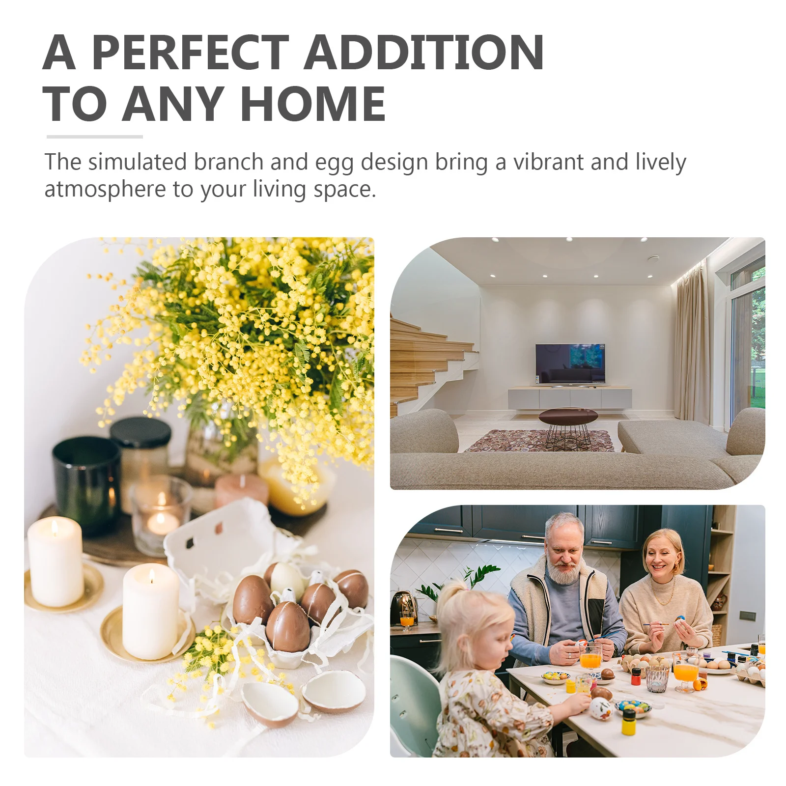 

4Pcs Artificial Easter Egg Branches Simulation Stems Easter Party Decoration Floral Centerpiece Home Decor DIY Picks