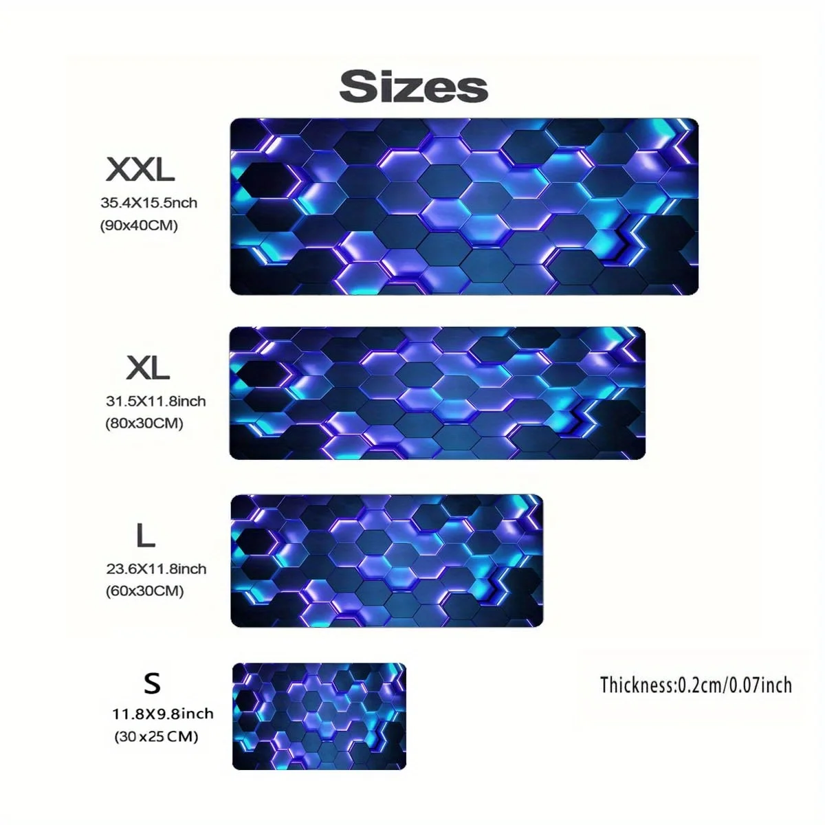 Cool Hexagonal Spliced Mouse Pad Desk Mat Large Gaming Mousepad Gamer Office Table Pads Game Accessories Anti-Slip Keyboard Mats