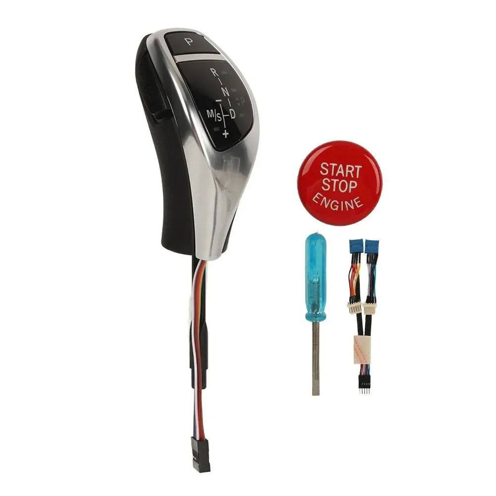 LED Thumb Style Gear Shift Knob for BMW E90 E91 E92 LHD with One Click Engine Start and Visible Gear Indicator