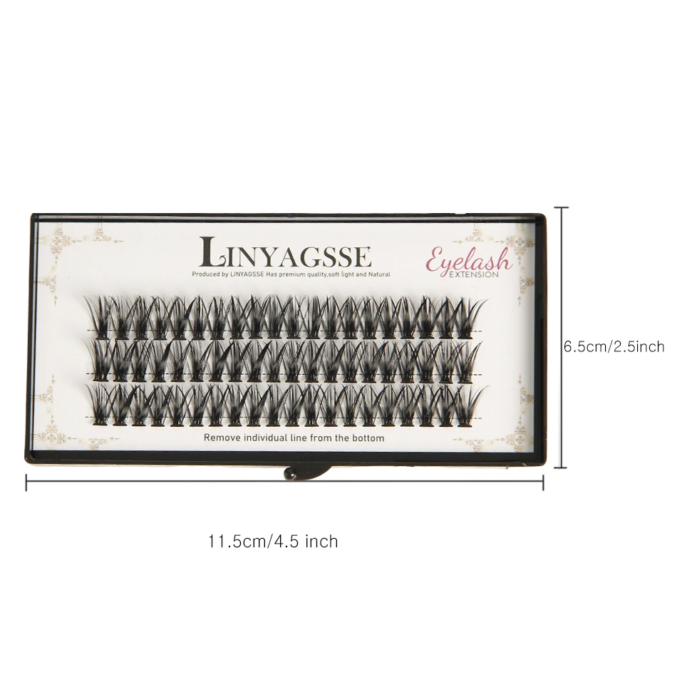 LINYAGSSE 30D 40D 0.07 60 pcs 3 rows Self-Grafting Cluster Lashes Natural Mink Eyelash Individual Extension Lashes Makeup Cilias