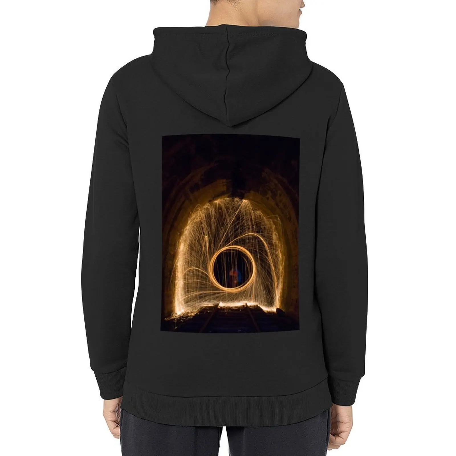 

Railway Tunnel Long Exposure Hoodie men's sweat-shirt set autumn clothes men's coat hooded shirt tracksuit