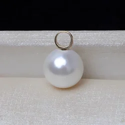 Real AU750 18K Gold Pendant Mountings Findings Jewelry Settings Accessories Base Parts for 8-12mm Pearls Beads Stones