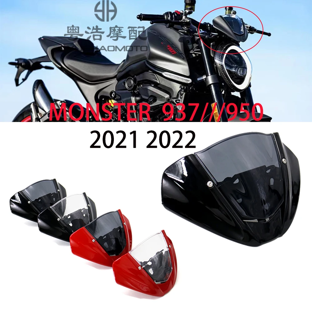 

2021 2022 Motorcycle MONSTER 937 High Quality Windshield WindScreen Screen W/ Bracket Accessories For Ducati Monster 950