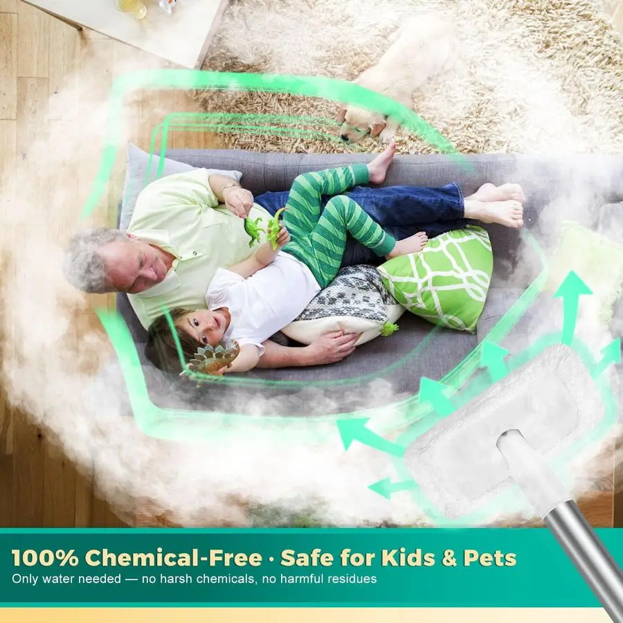 Steam Spin Scrubber, Steam Cleaning Brush with 11 Accessories, 2 Modes Electric Steam Scrubber, Detachable Long Handle, Power St