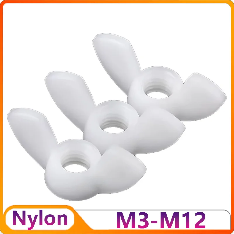 

M3 M4 M5 M6 M8 M10 M12 Wing Nuts White Nylon Butterfly Nuts Hand Tighten Nuts Assorment Kit 나비너트 tuercas