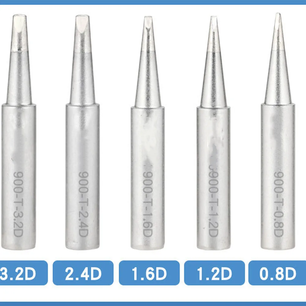 1/3/5/10Pcs Hot Selling 900M Matte Series Pure Copper Lead-Free Soldering Iron Head Straight Welding Tool