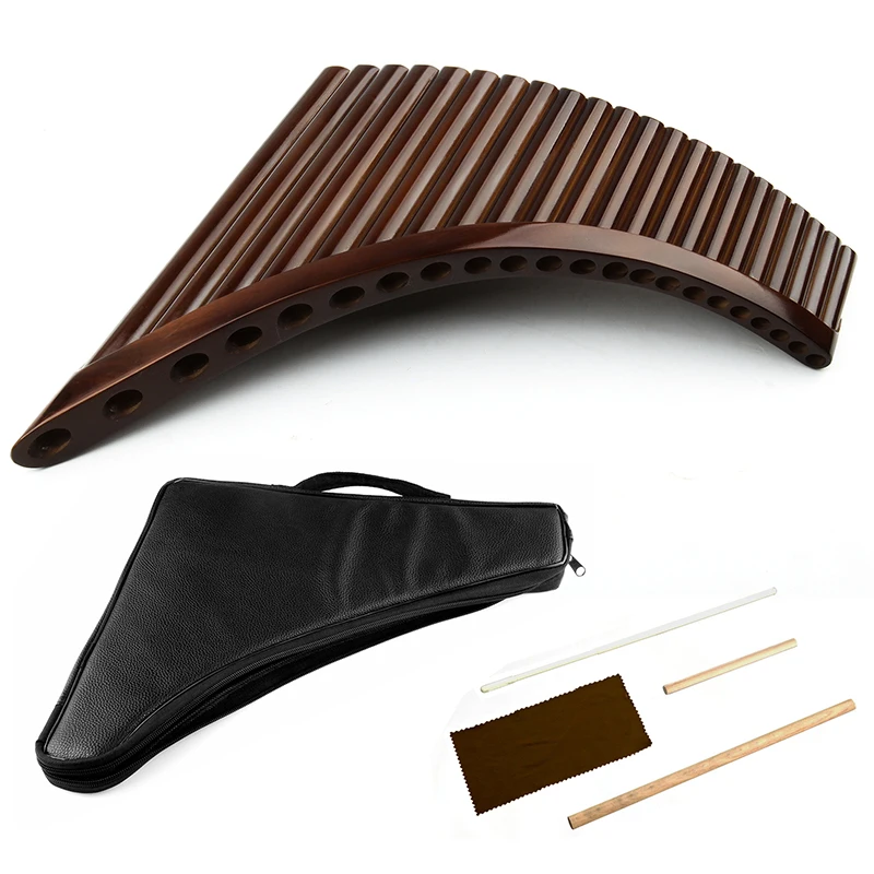 22 Tubes Panpipes Handmade Pan Pipes G Key Brown For Musical Instrument De Pan Pipes Folk Woodwind Quality