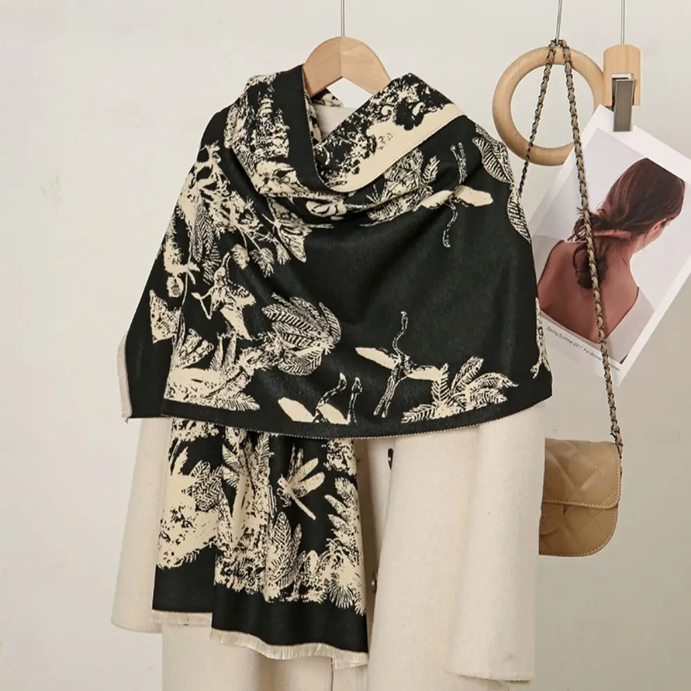 

Printing Ethnic Style Scarf Bohemia Large Winter Tassel Scarves Scarf Accessories Warm Imitation Cashmere Shawl Autumn Winter