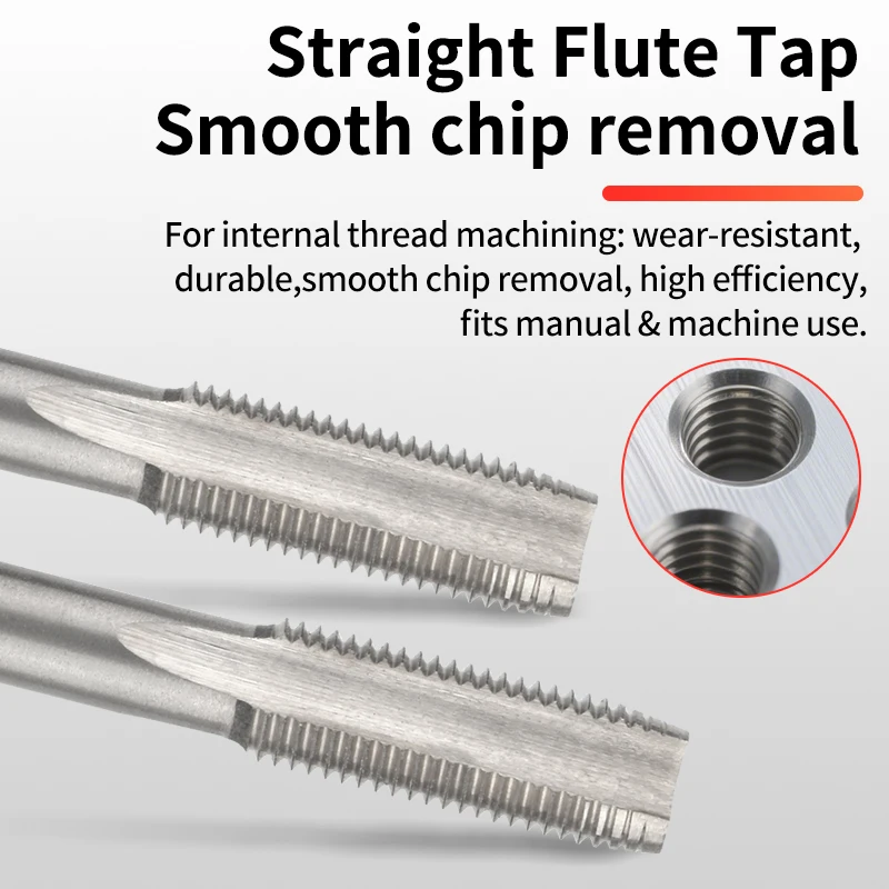 HSS 6542 Right Hand Metric Tap and Die Set M20-M26, Machine Threading Tool Kit，1set
