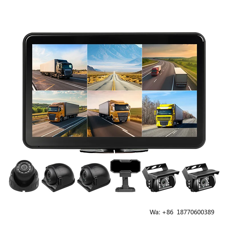 AI 1080P 10.1inch Multi Channels  Monitor Car System All-in-One DVR Monitor Blind Spot Detection for Vehicle Pedestrian Detect