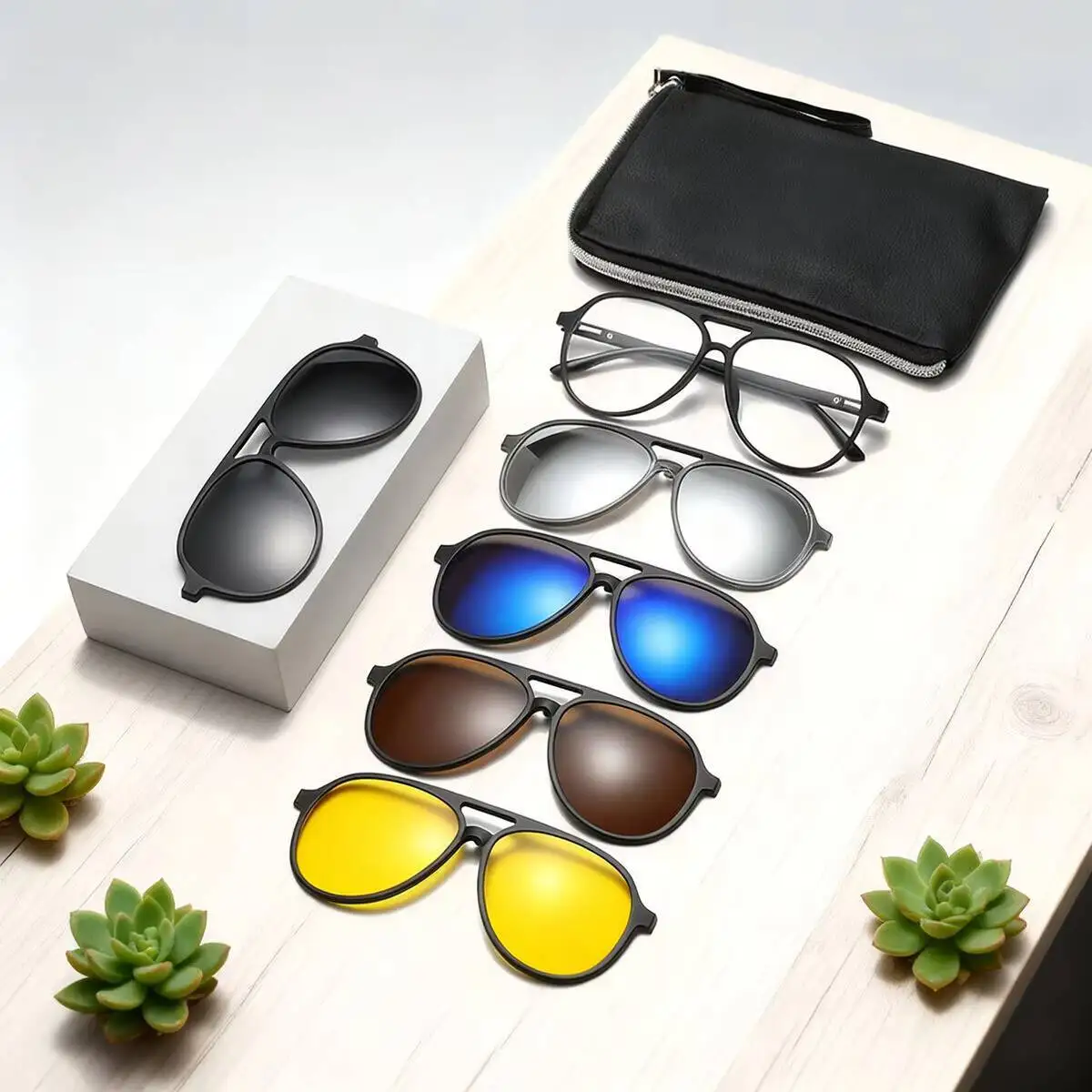 2026 New Sunglasses for Men with Magnetic Absorbing Sunglasses TR90 6 In 1 Sunscreen Fashion Sunglasses for Women