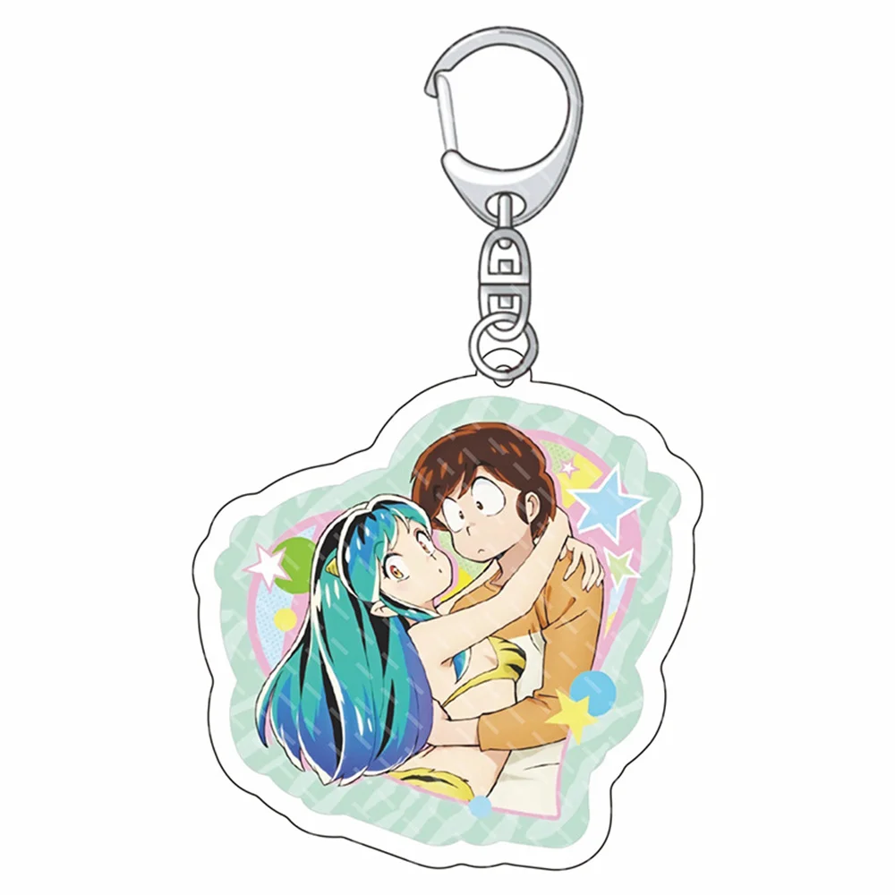 Hot Anime Urusei Yatsura Keychain Model Figure Cosplay Plate Holder Topper Birthday Fans Christmas Desk Decor Plate Gift