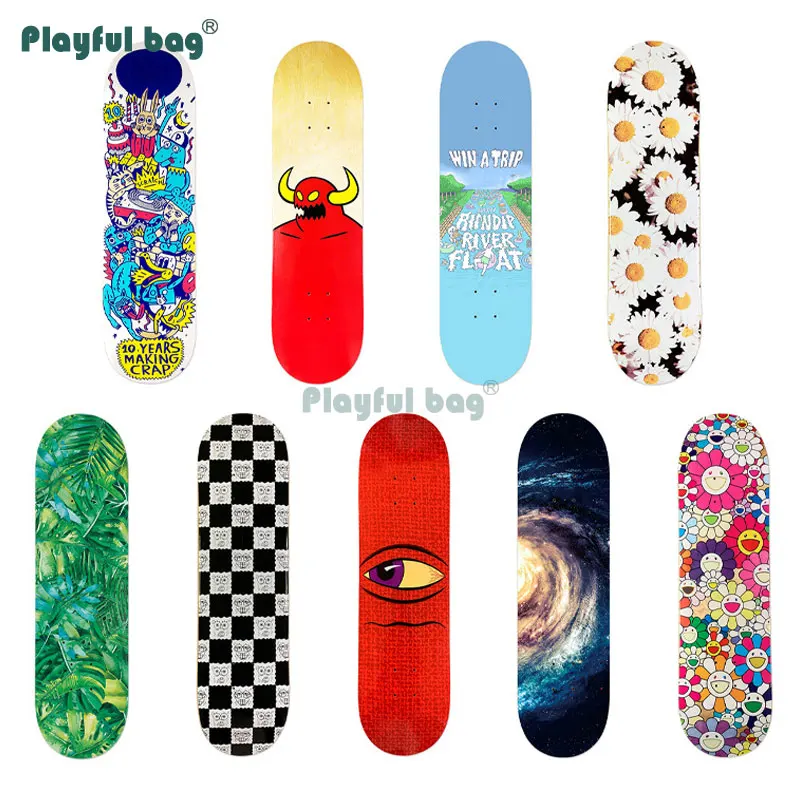 Speelse Tas 80X20Cm Esdoorn Skateboard Deck Beginners Borstel Straat Skateboard Hout Board Accessoire Diy AMB192