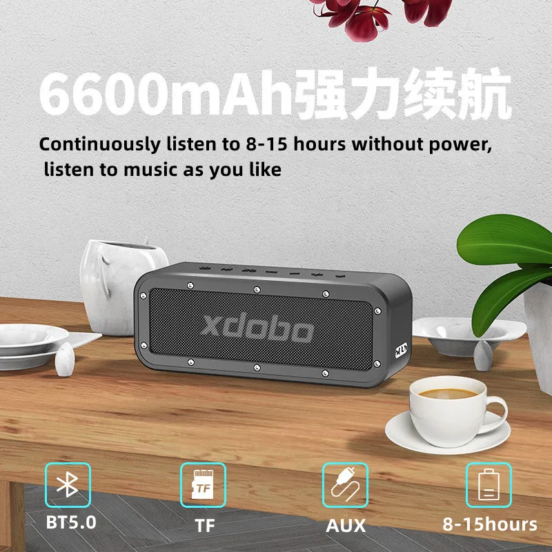 Xdobo Wake1983 50W Power Sound Bar Bluetooth Speaker Portable Wireless Waterproof Subwoofer Stereo Surround TWS TF for Computer