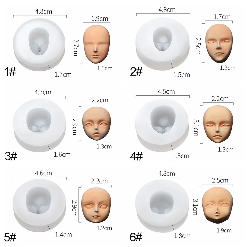 비례 케이크 장식 Q 버전 아기 얼굴 실리콘 몰드, 3D 얼굴 몰드, 클레이 헤드 스컬피 인형 수정 액세서리