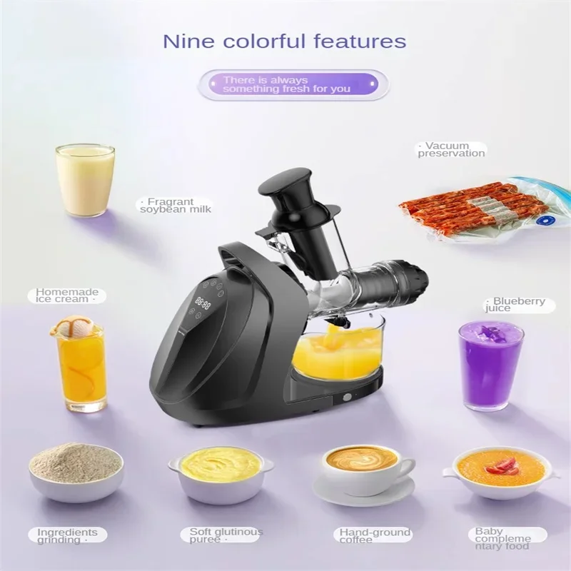 800ml Juice Extractor Large Caliber Heating Grinding Adjustment Child Lock Vacuum Seal Kitchen Multifunctional Soymilk Maker