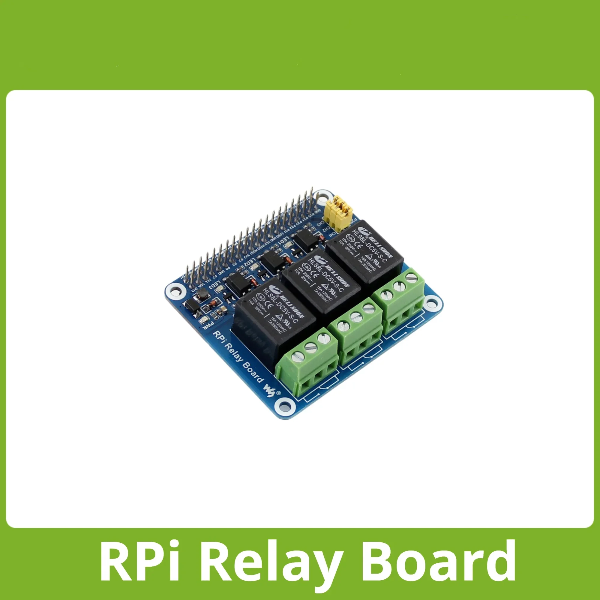 Waveshare RPi Relay/Expansion Board for Raspberry Pi 5/4B. loads up to 5A 250V AC or 5A 30V DC