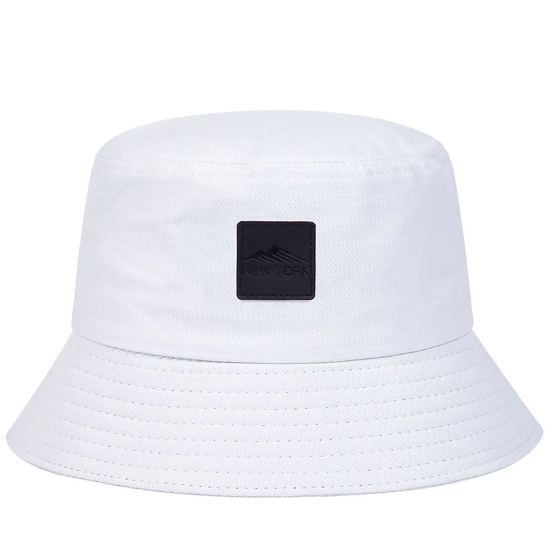 Unisex New York Leder-Label Persönlichkeits-Fischerhüte Outdoor Freizeitmützen Sonnenschutz-Hüte – Detail 6