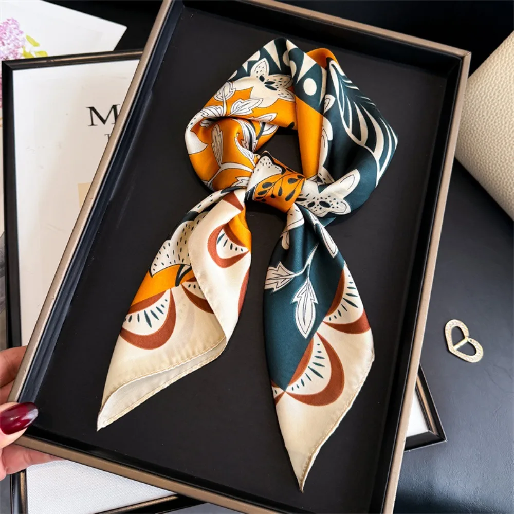 

Fashion Square Scarf Women Silk Feeling Neckerchief Lady Foulard Hairband Print Ribbon Spring New Shawls Wraps