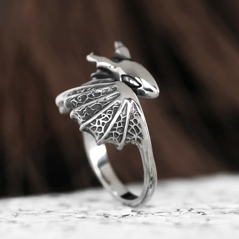 Anillo ajustable de acero inoxidable para hombres, joyería de moda, apertura Vintage, cómo entrenar a tu dragón, Fury nocturno, venta al por mayor