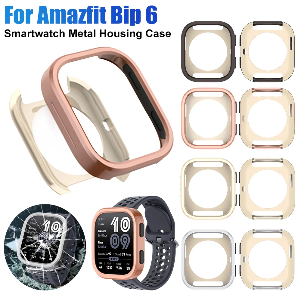

Металлический корпус для умных часов Amazfit Bip 6, защитная рамка-бампер, чехол, простая установка, ударопрочный жесткий корпус