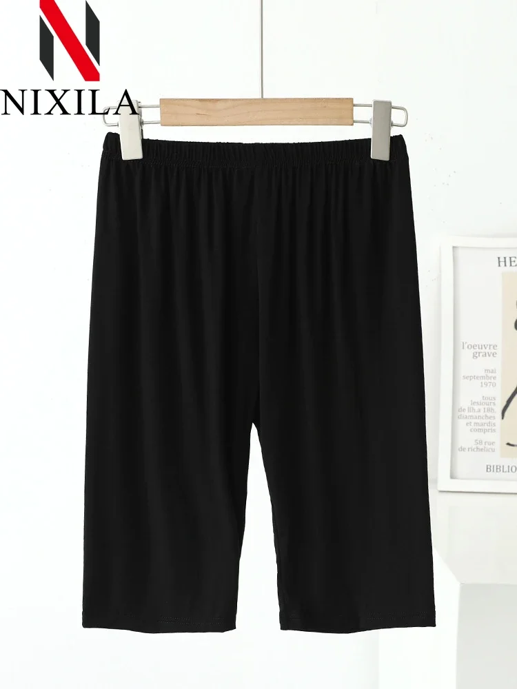 กางเกงขาสั้นขี่จักรยานของผู้หญิงสำหรับฤดูร้อนกางเกงเลกกิ้งขาสั้นเอวสูงสีขาวยืดหยุ่นลำลองกระชับสัดส่วนเซ็กซี่แบบสั้นมาก