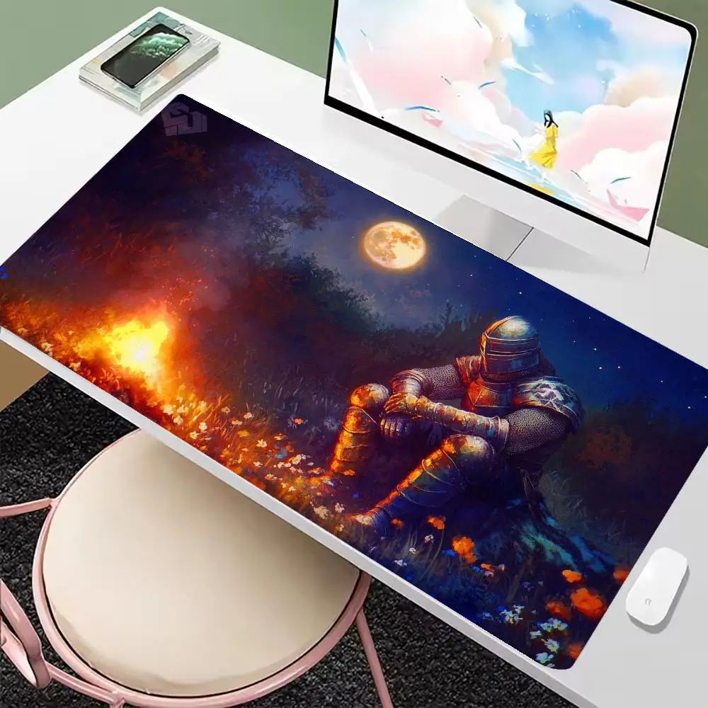 Playmat Mousepad Warrior Knight Table Mat Anti Fade Smooth Durable Anime Games Pads For Bedroom Gaming