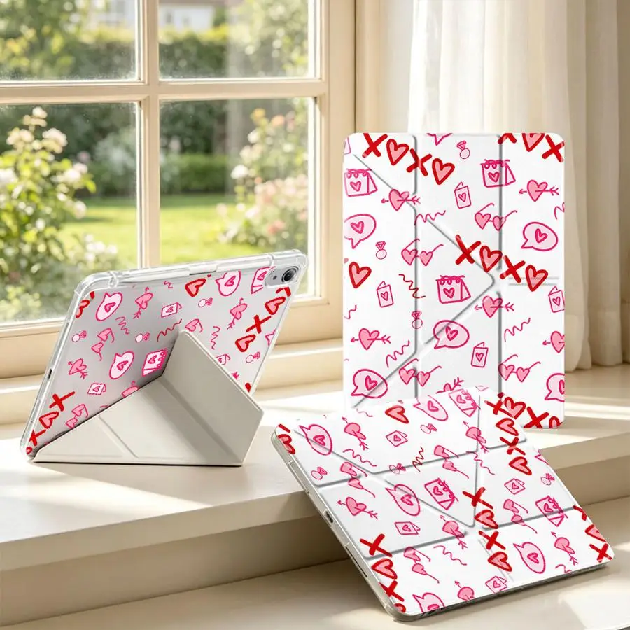 

Pink Star Graffiti Print With Pen Slot Cover Tablet Case For Samsung Galaxy Tab S10 Lite A9 Plus A11 A8 S9 Plus S7 FE S8