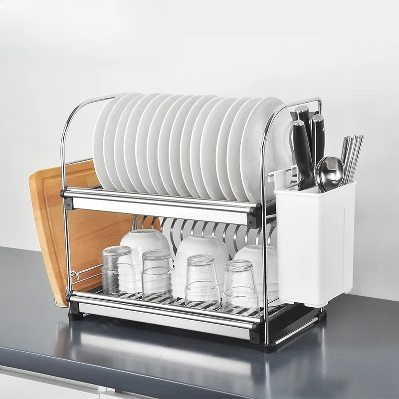 Kitchen Dish Rack Shelf Household Countertop Dishes Dish Rack Narrow Sink Cutlery Plate Storage