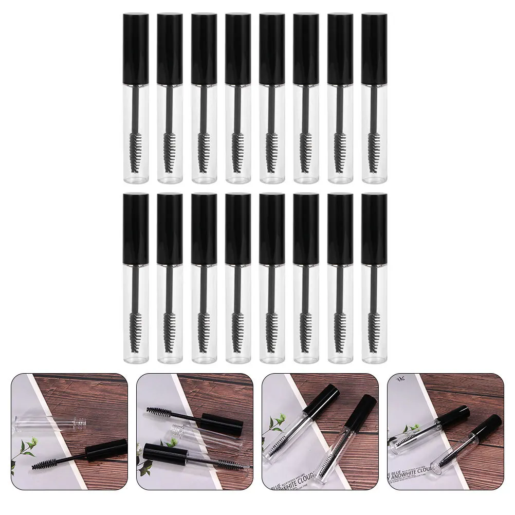 16 Stück Mascara-Tuben aus Kunststoff, Wimpernbürstenbehälter, auslaufsicher, leicht, kompakt, DIY-Leerflaschen für Rizinusöl, Wimpern