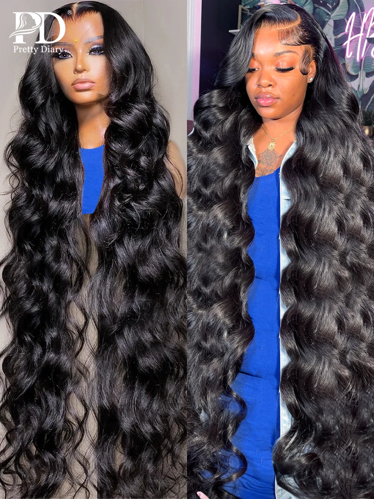 Rosabeauty Body Wave HD 13X6 Lace Frontal Human Hair Wigs13X4 Transparent Lace Front Glueless Water Wave Wig 32 Inches