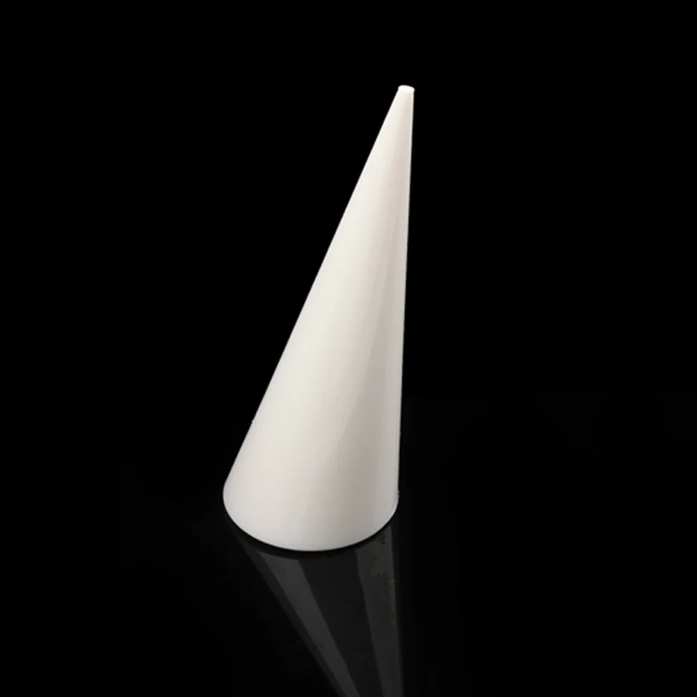 

5pcs Jewelry Plastic Ring Stand Show Rack Stands Accessories Holder Cone Holders Rings For Retail Craft Display Flat Base Stable