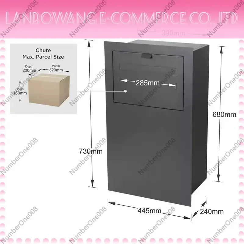 Security Anti-Theft Parcel Drop Box for Home, Wall Mount Large Mailbox with Lockable Flip Lid, Package Receiver for Front Door