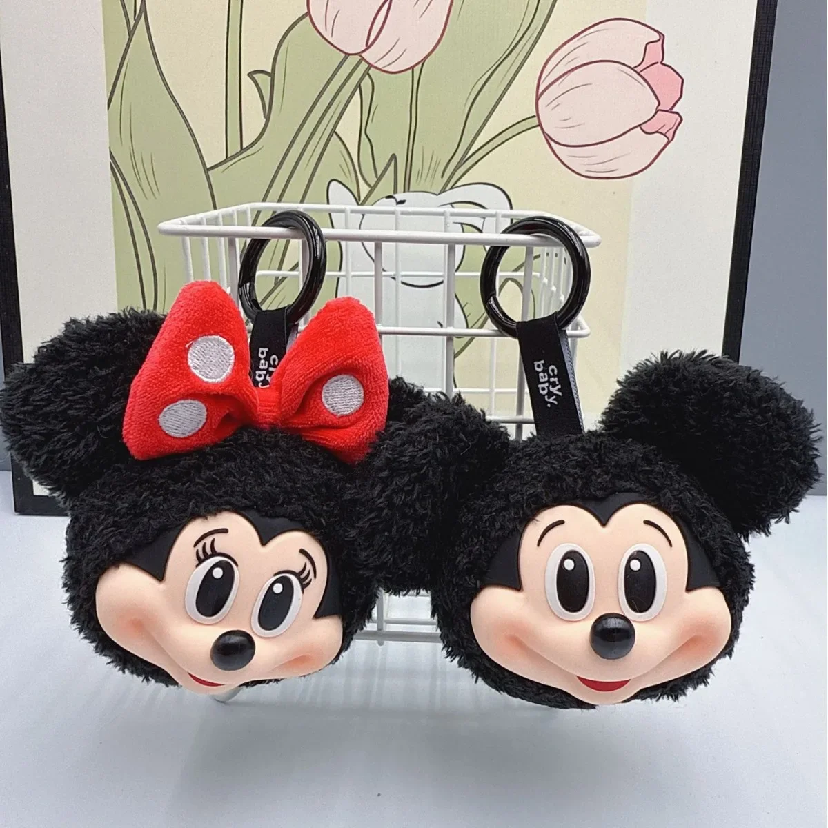 15CM Disney Mickey Minnie Pendant KeyChain Mickey Mouse Blind Box Vinyl Doll Mickey Family Series Plush Pendant Toy Xmas Gift