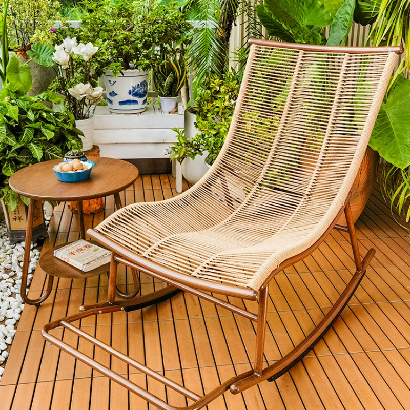 

Balcony home lounge chair rattan lazy outdoor single recliner